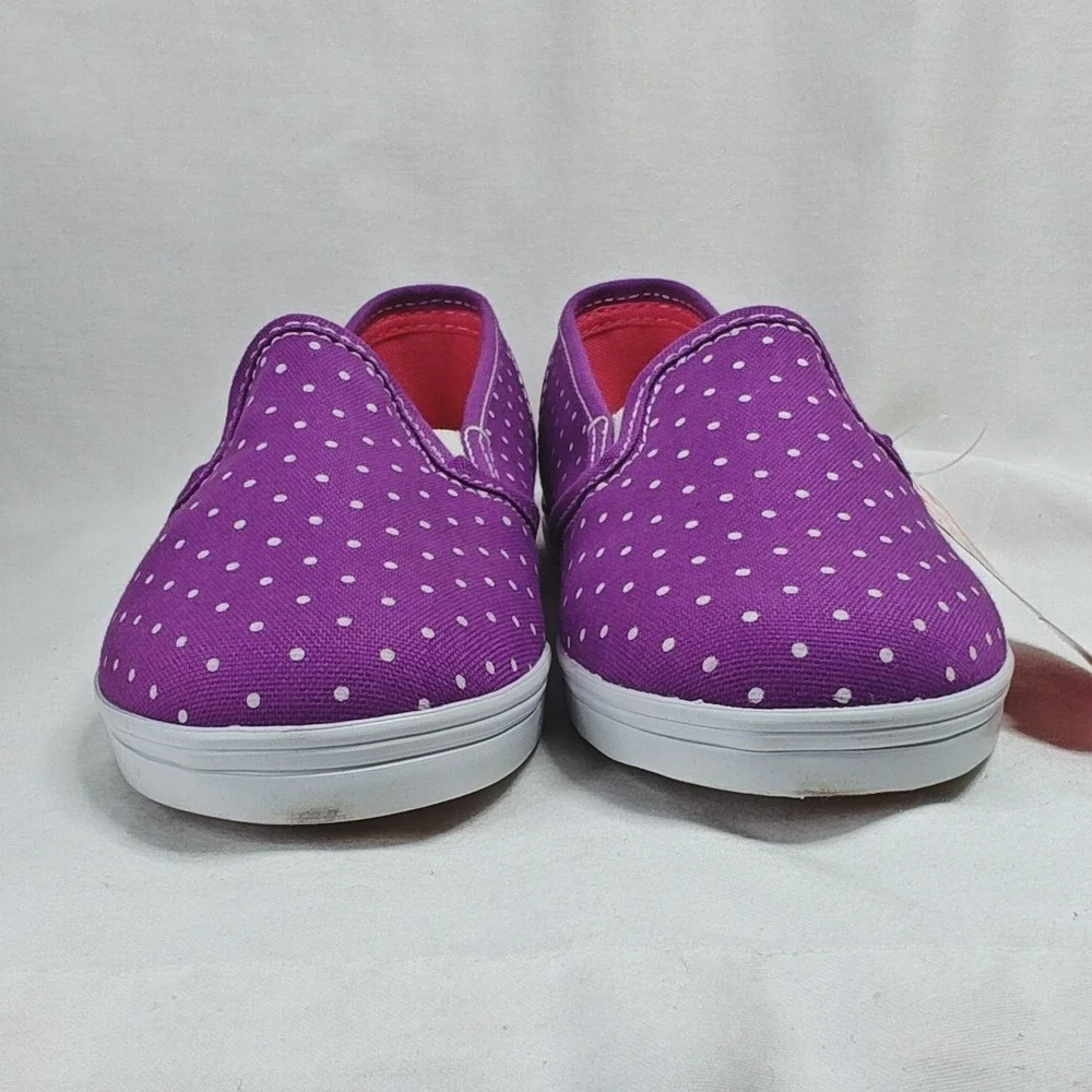 Vans Slip-On Lo Pro Dahlia Purple Micro White Dots Sneakers Size 12 Kids New